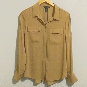 Gold long sleeve blouse